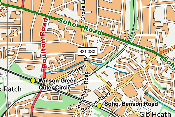 B21 0SX map - OS VectorMap District (Ordnance Survey) B21 0SX map - OS VectorMap District (Ordnance Survey)