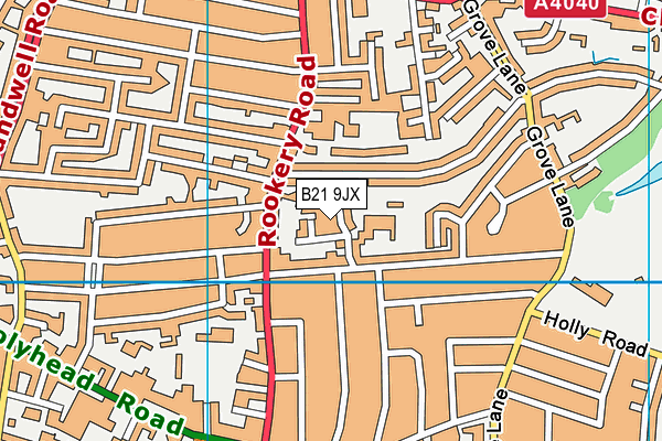 B21 9JX map - OS VectorMap District (Ordnance Survey)