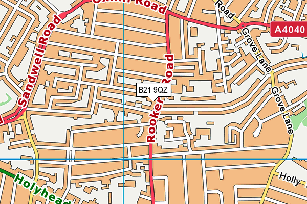 B21 9QZ map - OS VectorMap District (Ordnance Survey) B21 9QZ map - OS VectorMap District (Ordnance Survey)