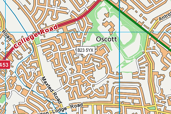 B23 5YX map - OS VectorMap District (Ordnance Survey) B23 5YX map - OS VectorMap District (Ordnance Survey)