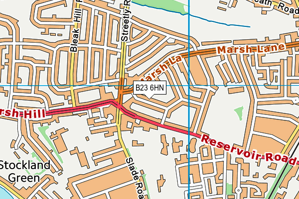 B23 6HN map - OS VectorMap District (Ordnance Survey)