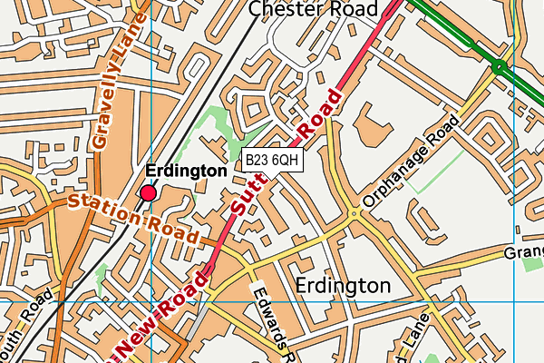 B23 6QH map - OS VectorMap District (Ordnance Survey) B23 6QH map - OS VectorMap District (Ordnance Survey)