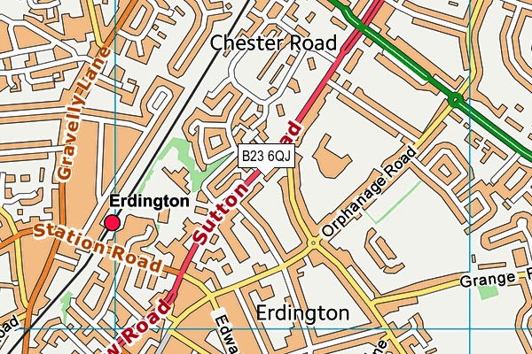 B23 6QJ map - OS VectorMap District (Ordnance Survey) B23 6QJ map - OS VectorMap District (Ordnance Survey)