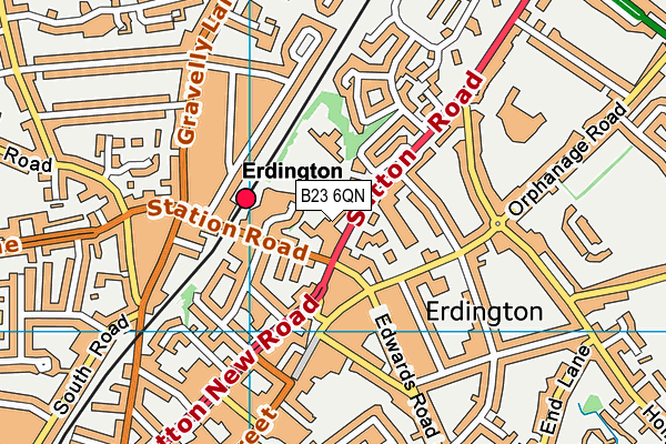 B23 6QN map - OS VectorMap District (Ordnance Survey) B23 6QN map - OS VectorMap District (Ordnance Survey)