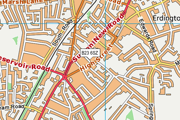 B23 6SZ map - OS VectorMap District (Ordnance Survey) B23 6SZ map - OS VectorMap District (Ordnance Survey)