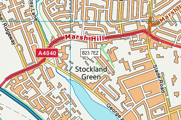 B23 7EZ map - OS VectorMap District (Ordnance Survey)