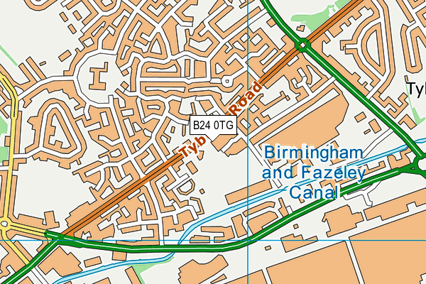 B24 0TG map - OS VectorMap District (Ordnance Survey) B24 0TG map - OS VectorMap District (Ordnance Survey)