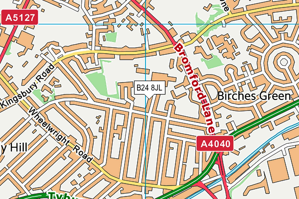 B24 8JL map - OS VectorMap District (Ordnance Survey)