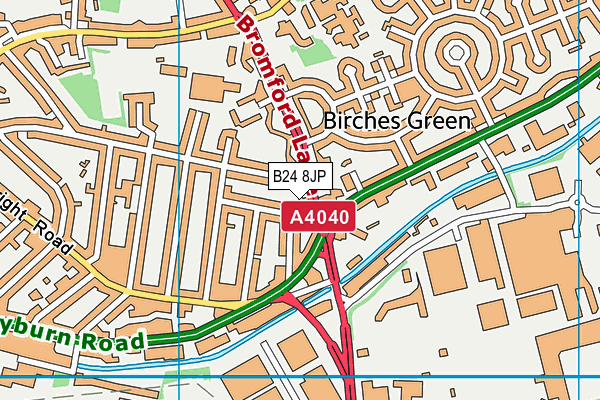 B24 8JP map - OS VectorMap District (Ordnance Survey) B24 8JP map - OS VectorMap District (Ordnance Survey)