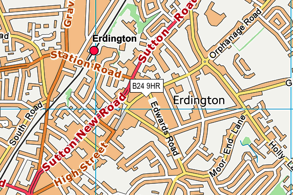B24 9HR map - OS VectorMap District (Ordnance Survey)