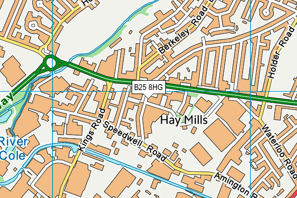 B25 8HG map - OS VectorMap District (Ordnance Survey)