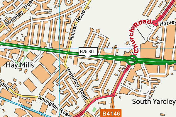B25 8LL map - OS VectorMap District (Ordnance Survey)