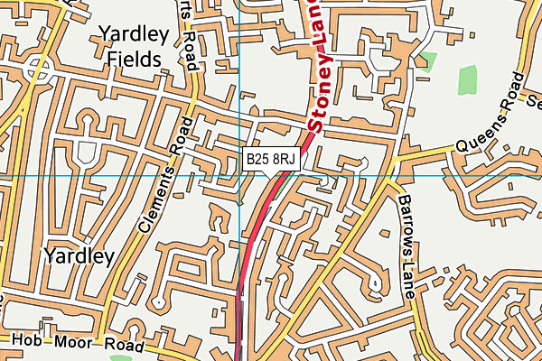 B25 8RJ map - OS VectorMap District (Ordnance Survey)