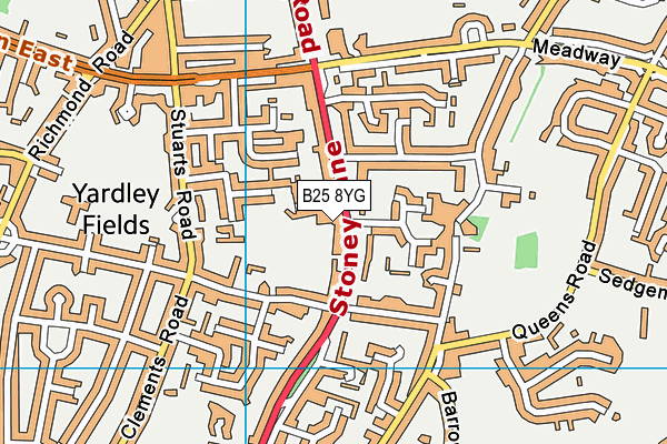 B25 8YG map - OS VectorMap District (Ordnance Survey)