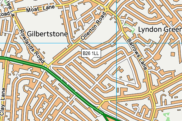 B26 1LL map - OS VectorMap District (Ordnance Survey)