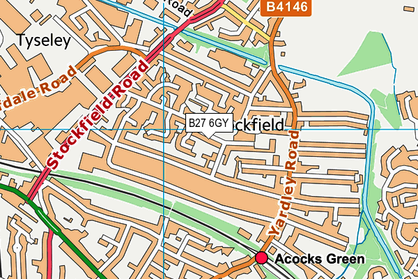 B27 6GY map - OS VectorMap District (Ordnance Survey) B27 6GY map - OS VectorMap District (Ordnance Survey)