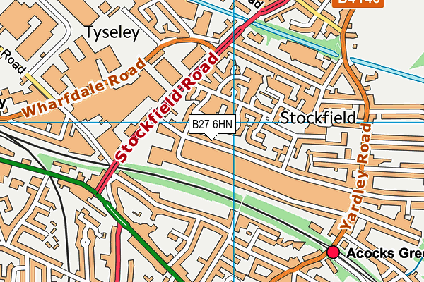 B27 6HN map - OS VectorMap District (Ordnance Survey)