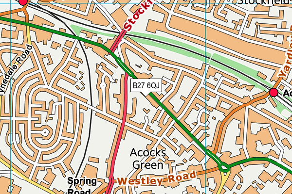 B27 6QJ map - OS VectorMap District (Ordnance Survey) B27 6QJ map - OS VectorMap District (Ordnance Survey)
