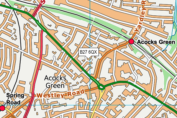 B27 6QX map - OS VectorMap District (Ordnance Survey) B27 6QX map - OS VectorMap District (Ordnance Survey)
