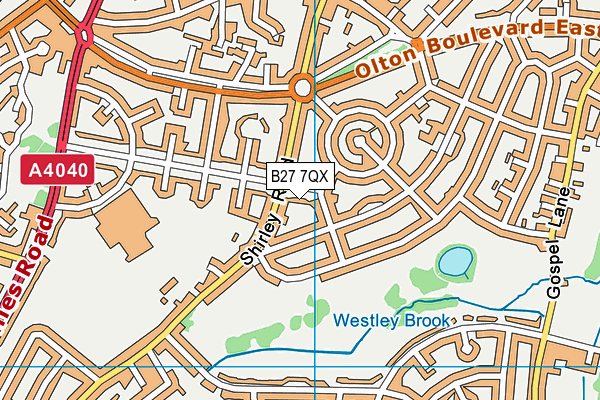B27 7QX map - OS VectorMap District (Ordnance Survey) B27 7QX map - OS VectorMap District (Ordnance Survey)