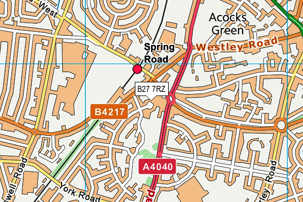 B27 7RZ map - OS VectorMap District (Ordnance Survey) B27 7RZ map - OS VectorMap District (Ordnance Survey)