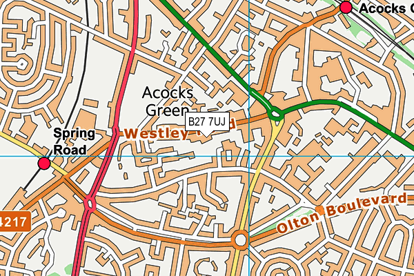 B27 7UJ map - OS VectorMap District (Ordnance Survey) B27 7UJ map - OS VectorMap District (Ordnance Survey)