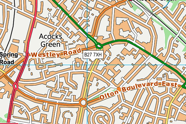 B27 7XH map - OS VectorMap District (Ordnance Survey) B27 7XH map - OS VectorMap District (Ordnance Survey)