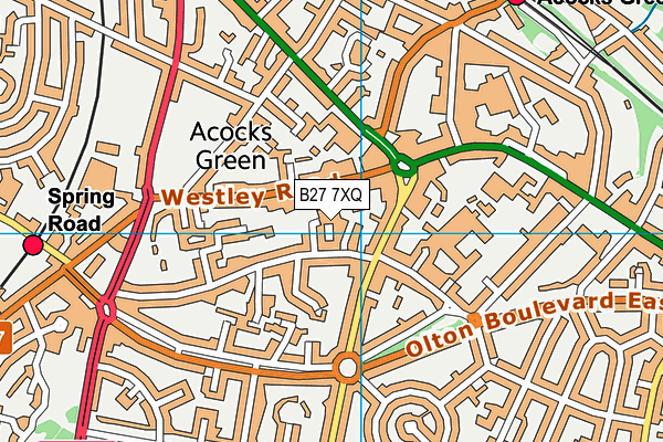 B27 7XQ map - OS VectorMap District (Ordnance Survey) B27 7XQ map - OS VectorMap District (Ordnance Survey)