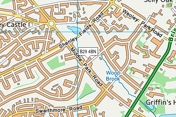 B29 4BN map - OS VectorMap District (Ordnance Survey) B29 4BN map - OS VectorMap District (Ordnance Survey)