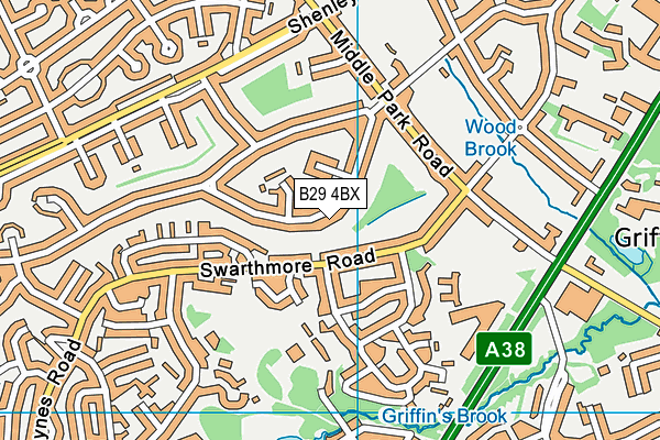 B29 4BX map - OS VectorMap District (Ordnance Survey) B29 4BX map - OS VectorMap District (Ordnance Survey)