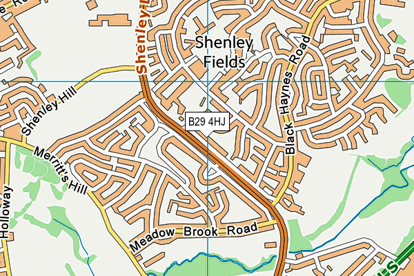 B29 4HJ map - OS VectorMap District (Ordnance Survey) B29 4HJ map - OS VectorMap District (Ordnance Survey)
