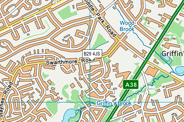 B29 4JS map - OS VectorMap District (Ordnance Survey) B29 4JS map - OS VectorMap District (Ordnance Survey)