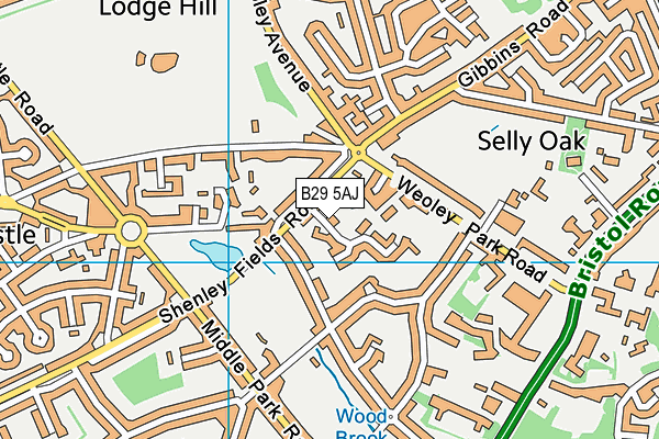 B29 5AJ map - OS VectorMap District (Ordnance Survey) B29 5AJ map - OS VectorMap District (Ordnance Survey)