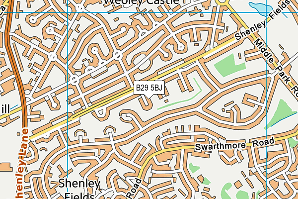 B29 5BJ map - OS VectorMap District (Ordnance Survey) B29 5BJ map - OS VectorMap District (Ordnance Survey)