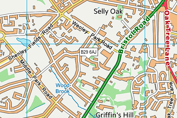 B29 6AJ map - OS VectorMap District (Ordnance Survey) B29 6AJ map - OS VectorMap District (Ordnance Survey)