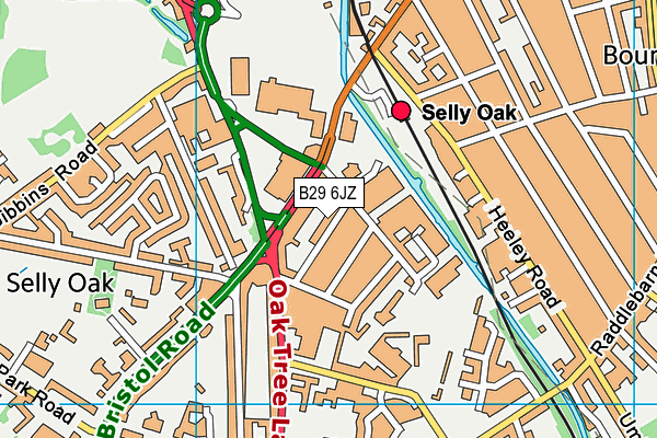 B29 6JZ map - OS VectorMap District (Ordnance Survey) B29 6JZ map - OS VectorMap District (Ordnance Survey)