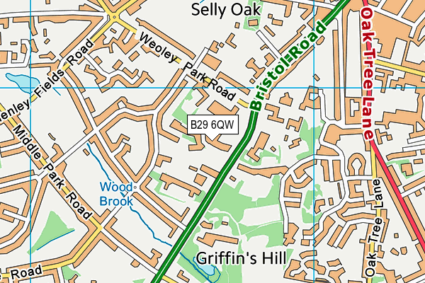 B29 6QW map - OS VectorMap District (Ordnance Survey) B29 6QW map - OS VectorMap District (Ordnance Survey)