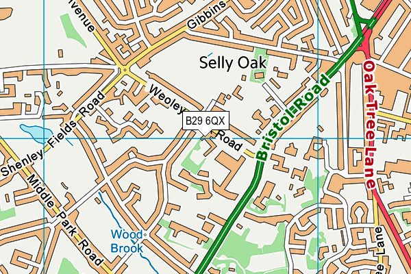 B29 6QX map - OS VectorMap District (Ordnance Survey) B29 6QX map - OS VectorMap District (Ordnance Survey)