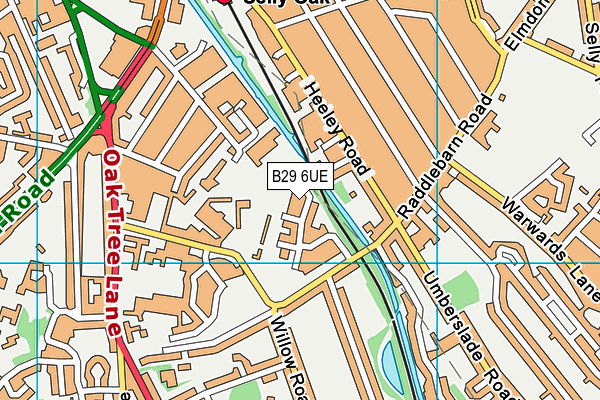 B29 6UE map - OS VectorMap District (Ordnance Survey) B29 6UE map - OS VectorMap District (Ordnance Survey)