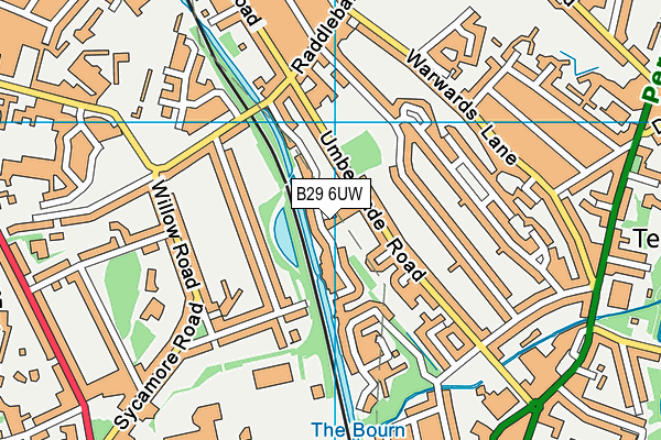 B29 6UW map - OS VectorMap District (Ordnance Survey) B29 6UW map - OS VectorMap District (Ordnance Survey)