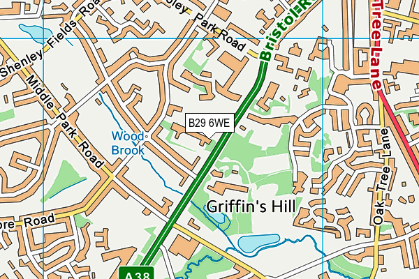 B29 6WE map - OS VectorMap District (Ordnance Survey) B29 6WE map - OS VectorMap District (Ordnance Survey)