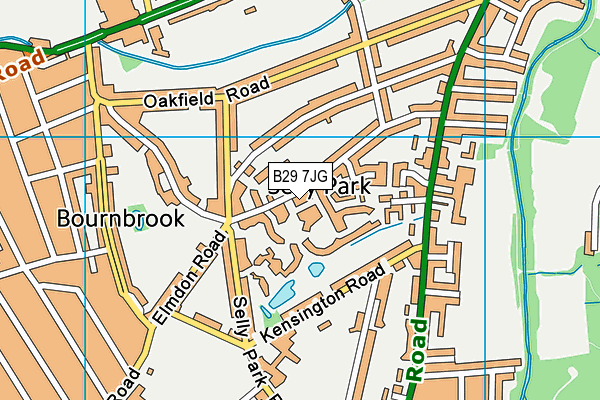 B29 7JG map - OS VectorMap District (Ordnance Survey) B29 7JG map - OS VectorMap District (Ordnance Survey)