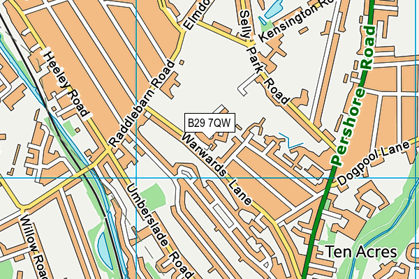 B29 7QW map - OS VectorMap District (Ordnance Survey) B29 7QW map - OS VectorMap District (Ordnance Survey)