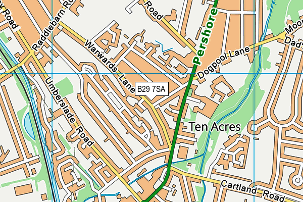 B29 7SA map - OS VectorMap District (Ordnance Survey) B29 7SA map - OS VectorMap District (Ordnance Survey)