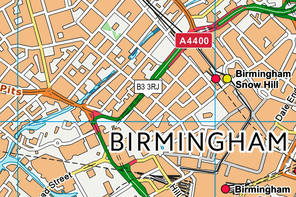 B3 3RJ map - OS VectorMap District (Ordnance Survey)