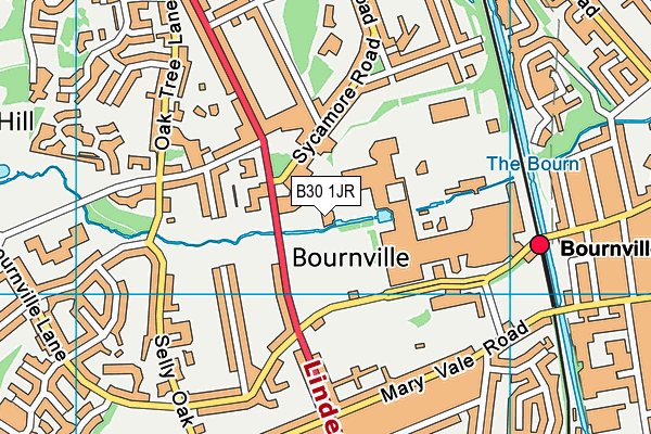 B30 1JR map - OS VectorMap District (Ordnance Survey)