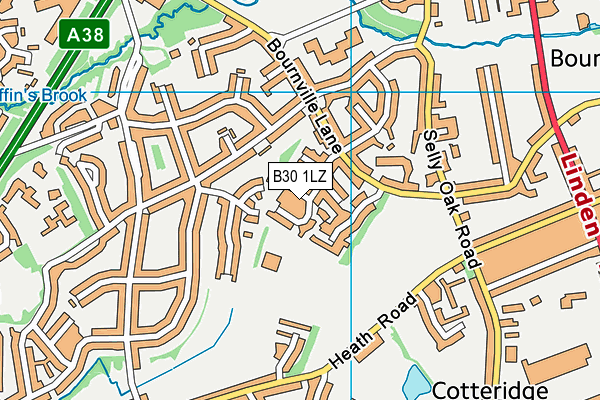 B30 1LZ map - OS VectorMap District (Ordnance Survey) B30 1LZ map - OS VectorMap District (Ordnance Survey)