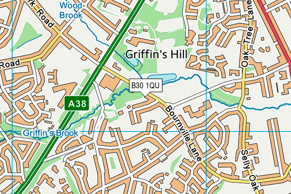 B30 1QU map - OS VectorMap District (Ordnance Survey) B30 1QU map - OS VectorMap District (Ordnance Survey)