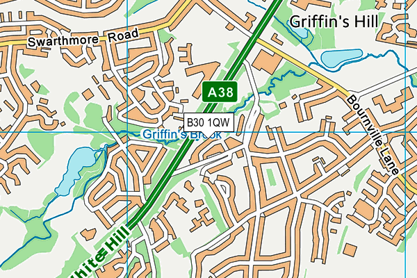 B30 1QW map - OS VectorMap District (Ordnance Survey) B30 1QW map - OS VectorMap District (Ordnance Survey)