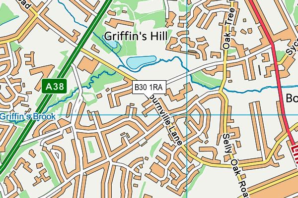B30 1RA map - OS VectorMap District (Ordnance Survey) B30 1RA map - OS VectorMap District (Ordnance Survey)